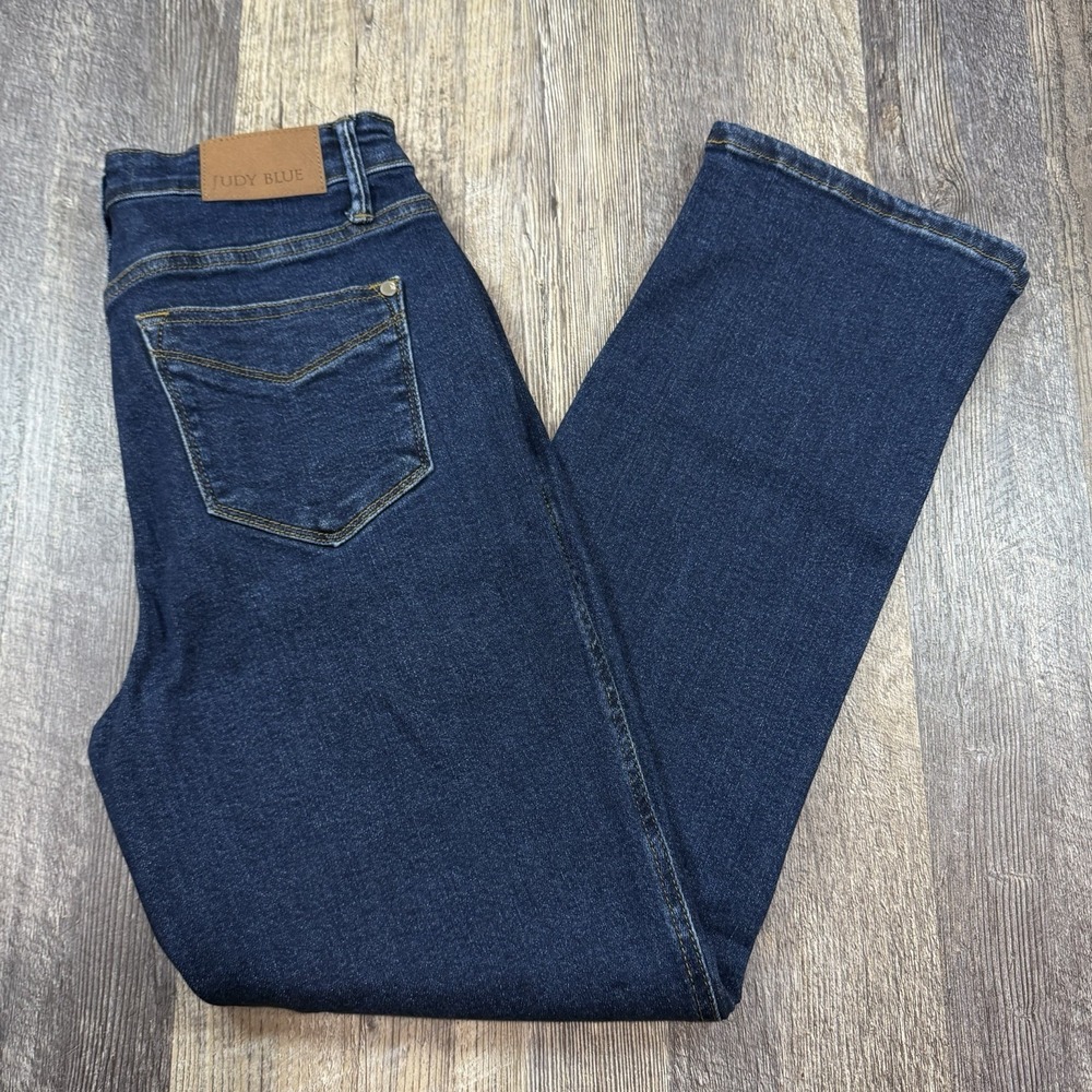 Judy Blue Straight Leg Jeans Women's Size 9/29 Dark Wash Stretch Denim High Rise